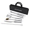 Hastings Home BBQ Grill Tool Stainless Steel Barbecue Grilling Set, 7 Utensils, Spatula, Tongs, Knife with Case 244022SUZ - alternate 1